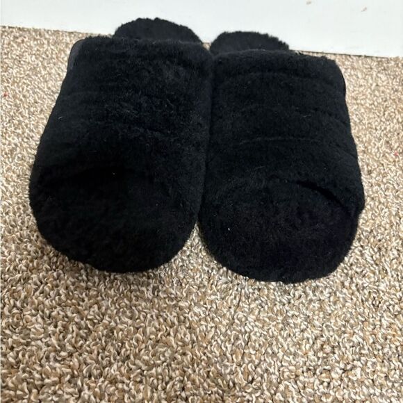 UGG Black Plush Slide Slippers main image 7